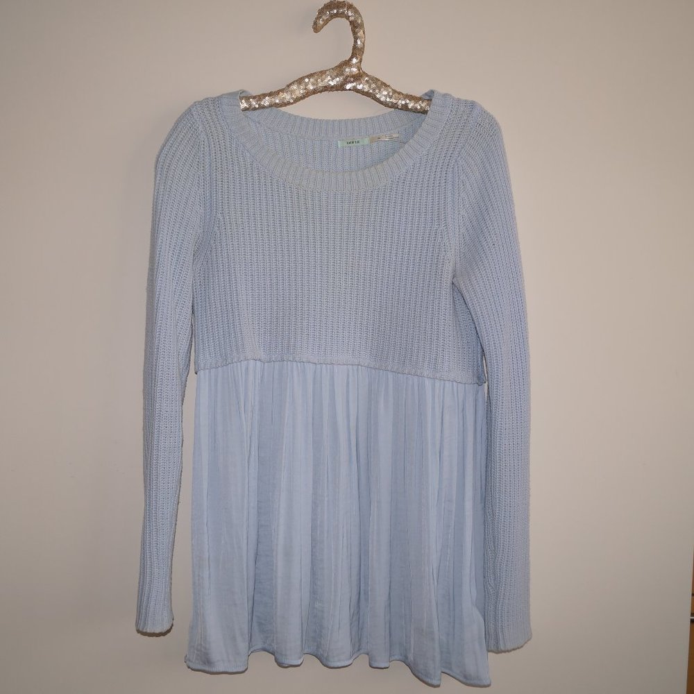 Blue Knitted Flowy Sweater Urban Outfitters